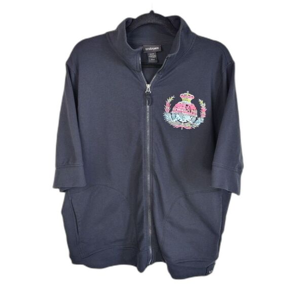 Lane Bryant Black Full Zip Short Sleeve Jacket - Picture 1 of 3